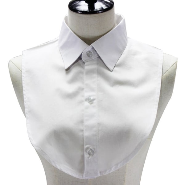 Dame falsk krave Aftagelig halv skjorte skjorte sweater dekoration White collar black lace bow