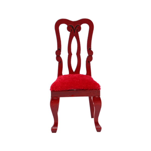 Miniaturemøbler Legetøjsdukker Hus gør-det-selv-dekorationstilbehør Mini 1:12 Vintage spisestuestolesæt Chair