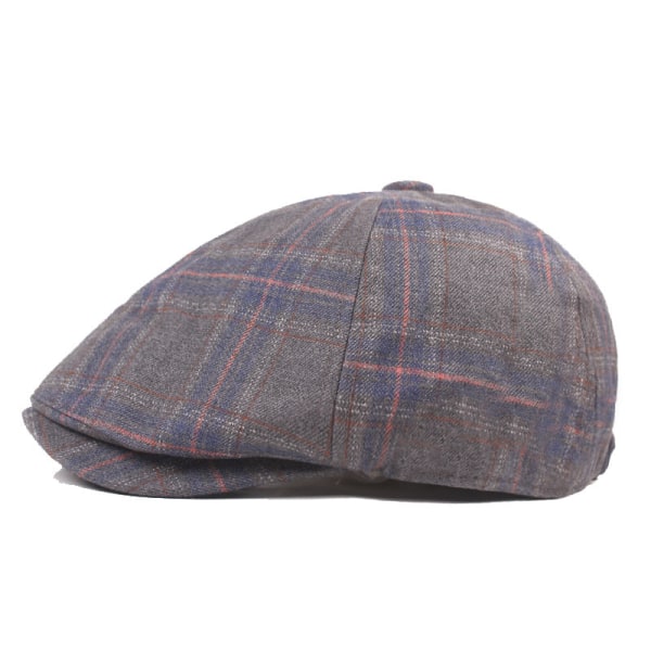 Baret Hat Artistic Youth Ternet stof Britisk Retro Baret 2021 Forår og Efterår Mænds Peaked Cap Dark gray M（56-58cm）