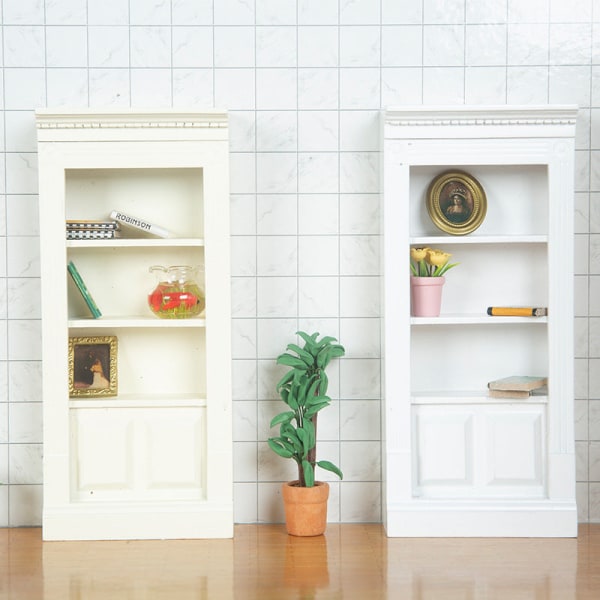 Miniatyrmøbler Leketøy Dukker Hus DIY-dekorasjonstilbehør Mini 1:12 Enkelt oppbevaringsskap Ivory White