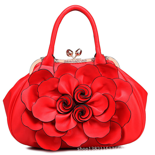 Kvinnor Damhandväska Bärbar koreansk Casual Fashion Bag Bright red