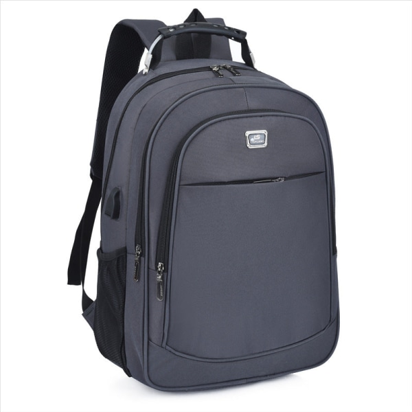 Ryggsekk USB Outdoor Casual Travel Laptop Bag Oxford Cloth Backpack Dark gray (usb) 15.6