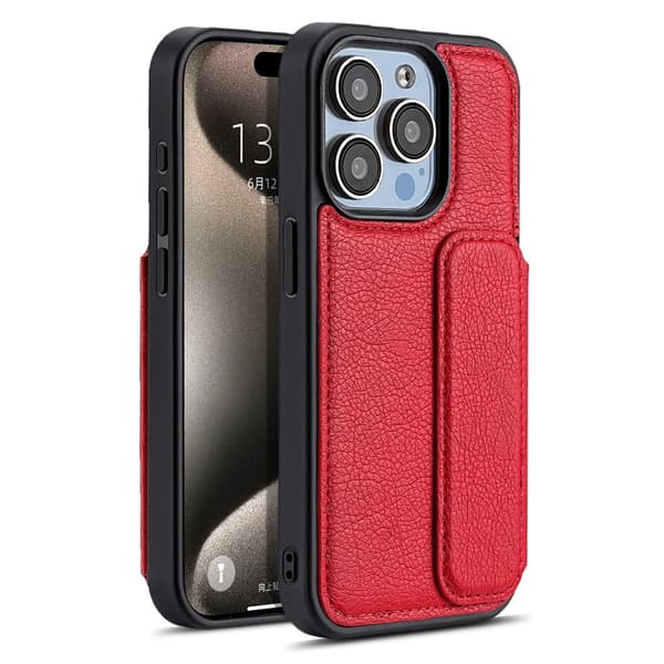 Etui til iPhone 16 Plus rød kortholder pung