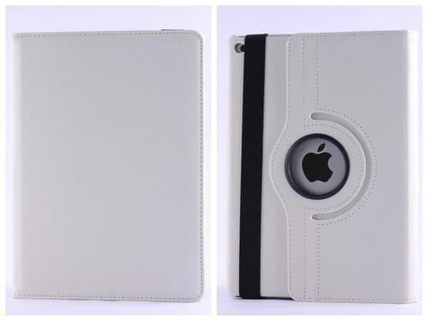 Etui for iPad 2017 9.7\" Hvit Roterende Lær Litchi Tekstur Stativ Batch