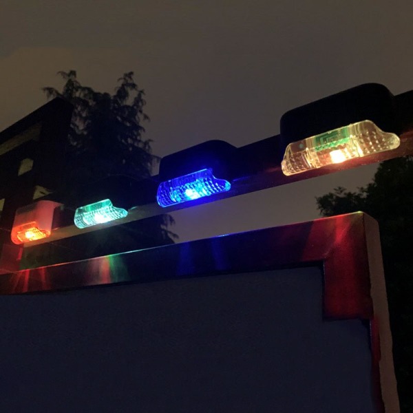 4/8/12/16 stk Solar Step Lights Utendørs Vanntett Solar Stair Lights Solar Powered Dekklys Veranda Dekk Trinn Uteplass Trapper brown case RGB 4pcs