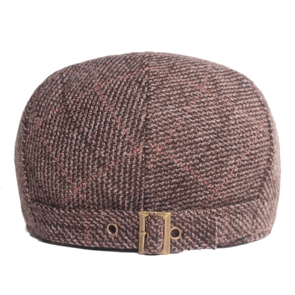 Beret Hat Winter Peaked Cap Men Beret Thickened Hat Art Youth Advance Hats Middle-Aged and Elderly People's Hats Gray Adjustable
