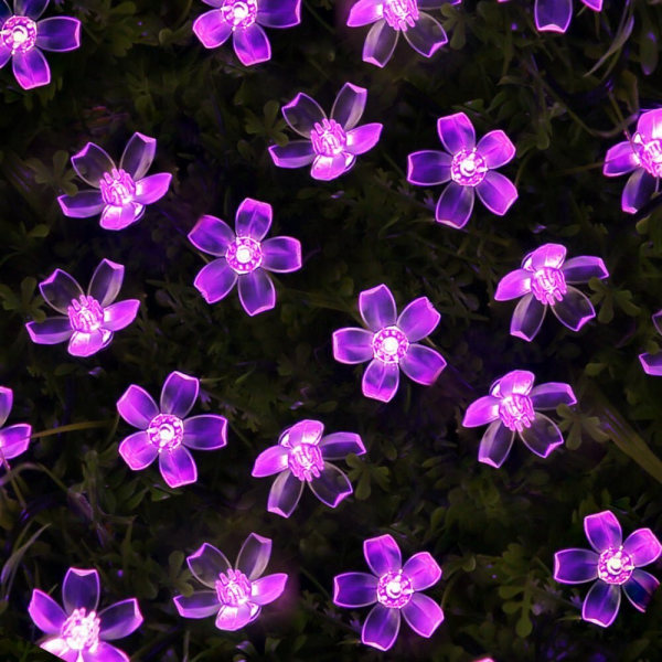 Kirsebærblomster Blomsterguirlande Lampe AA batteridrevet LED-streng Fairy Lights Krystalblomster Indendørs bryllup julepynt purple 3m 20led