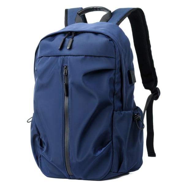 Reppu Casual Men Simple School Computer Matka-olkalaukku Blue