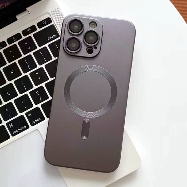 Etui til iPhone 17 Grå Magnetisk Linse Skjermbeskytter