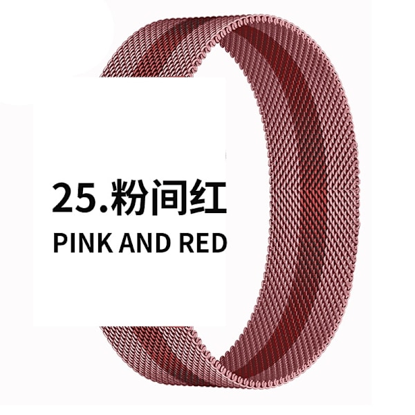 Klockarmband för Apple Watch iWatch Gäller: 1-9 generationen/SE 38/40/41mm 25 rosa och röd