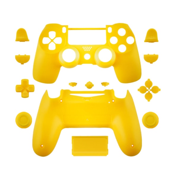 For PS4 Slim Gamepad-deksel PS4 JDM-040 Hemp overflatehåndtak komplett sett erstatningsoverflatedeksel Yellow