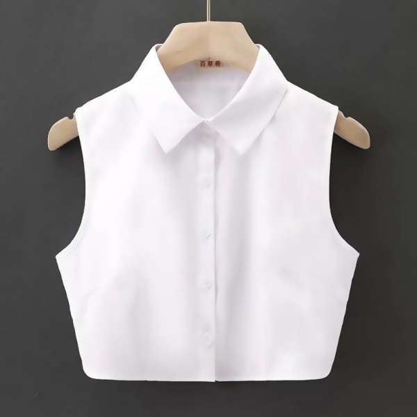 Kvinner jenter falsk krage Avtakbar koreansk stil All-Match bue Vår og høst vinterklær Anti-Wrinkle white pointed collar L