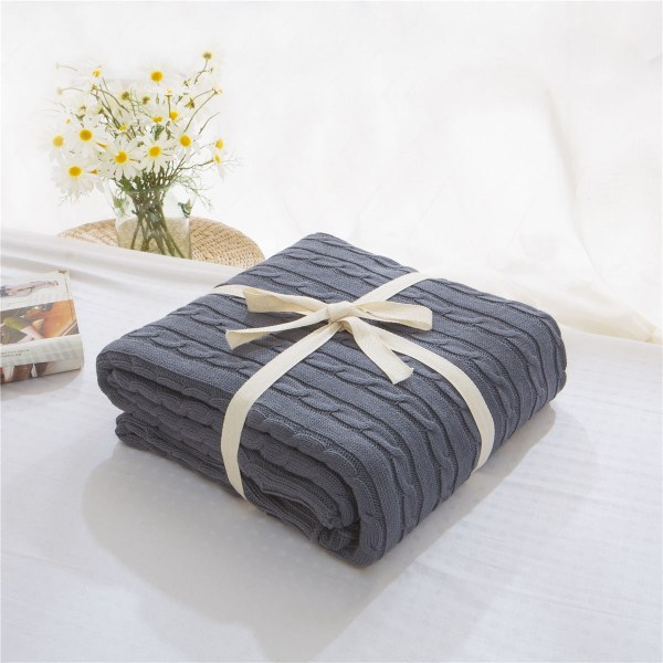 Stickad filt Ren bomullsull filt ull filt cover filt tupplur filt Luftkonditionering filt High grade gray 110 * 180cm rhombus style