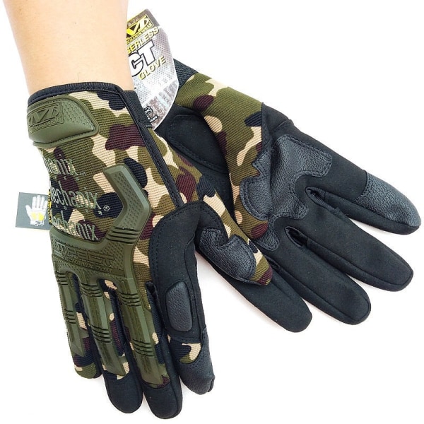 Kvinner Menn Sykkelhansker Outdoor Combat Training Duty Full Finger Touch Screen Camouflage Color L