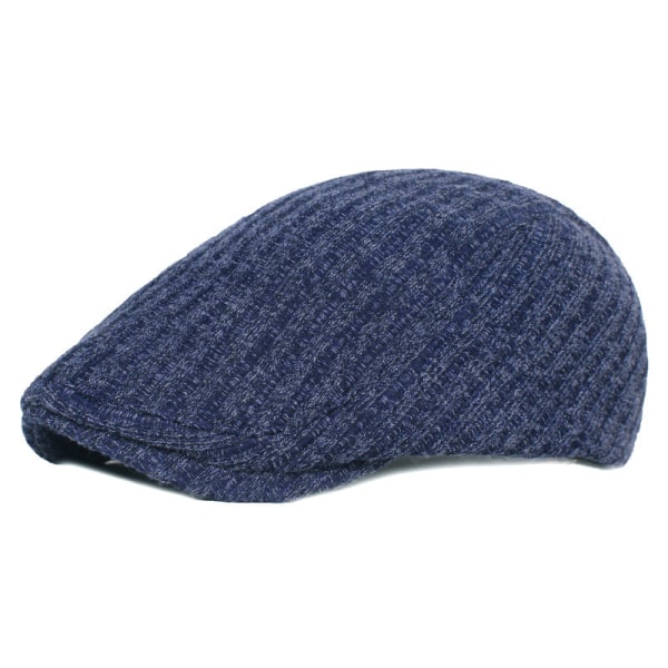 Baskermössa Stickad basker herr Kvinnors cap Höst Vinter Advance Hattar Medelålders och äldre människors hattar Navy blue Adjustable