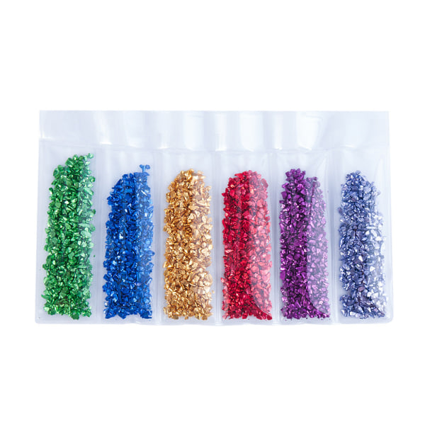 Negledekorationer til neglekunst New York Storm Glasgrus 6 Plaidtasker 017 Gravel 6-Piece Bag (26g)