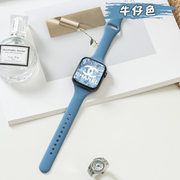 Kellon ranneke Apple Watch iWatch 38/40/41/ 10. sukupolvi 42mm Universaali 1 denim-väri