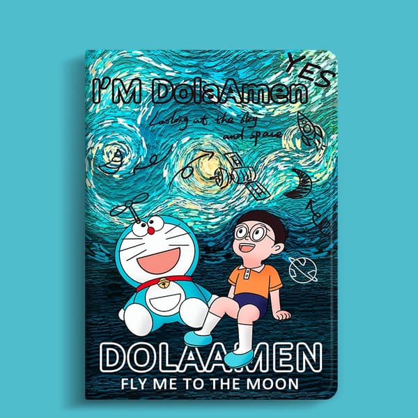 Stilig etui for iPad mini6 8.3\" Bok Stjernehimmel Doraemon
