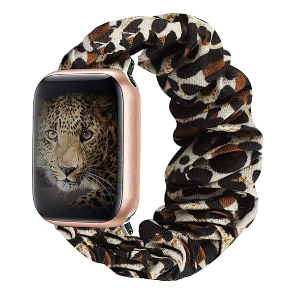 Klockarmband för Apple Watch iWatch 38/40/41mm svart brun leopardtryck