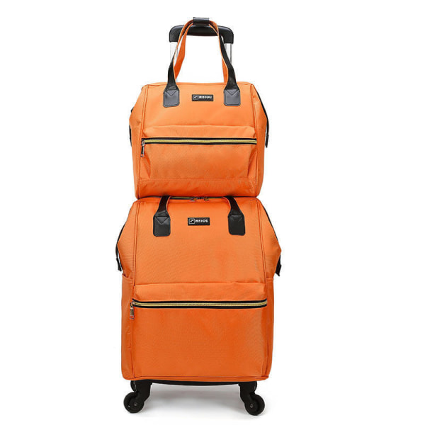 Box Bag Unisex ryggsekk Ryggsekk Reisebagasjeveske Orange (trolley bag small bag)