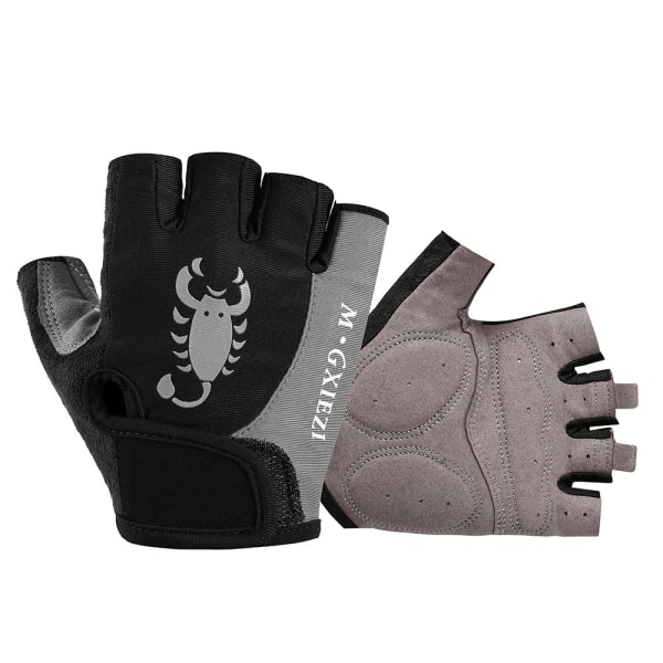 Kvinnor Män Cykelhandskar Cykling Half Finger Summer Gray M