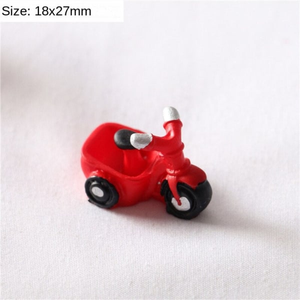 Miniature Møbler Legetøj Dukker Hus DIY Dekoration Tilbehør Mini Motorcykel Trehjulet cykel Red Tricycle