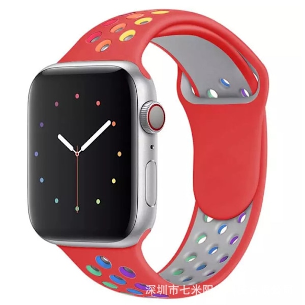 Kellon ranneke Apple Watch iWatch 38/40/41mm standardi punainen ja värikäs