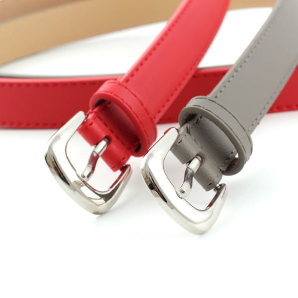 Damebelter Nytt allsidig legeringsnål Spennebelte Dekorativt lys Pu matchende jeansbelte for kvinner Red 105x2.3cm