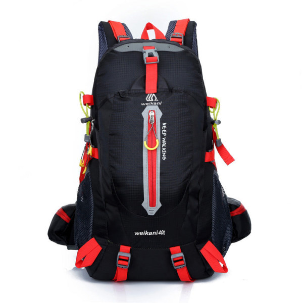 Menn Ryggsekk Skulderveske Outdoor Sports Ryggsekk 40L Tursekk Black and red combo