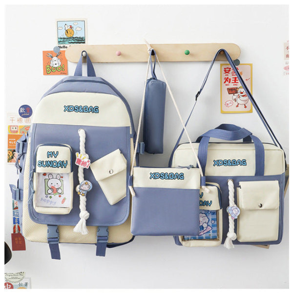Lasten lasten reppu toddler koululaukku Kevyt, hengittävä tulitikkusarja, suuri kapasiteetti Blue