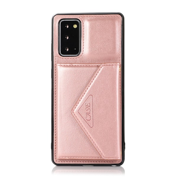 Etui til iPhone 16 Rosaguld Crossbody Kortholder Multi Kortpung Lanyard Læder
