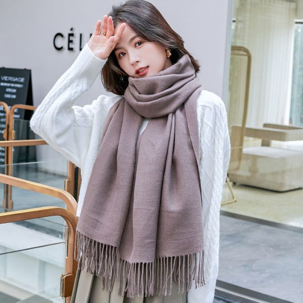 Cashmere tupsut Naisten Syksy Talvi Huivi Peitot Huivi oli Lämmin Pehmeä Z2 ash 70*200CM