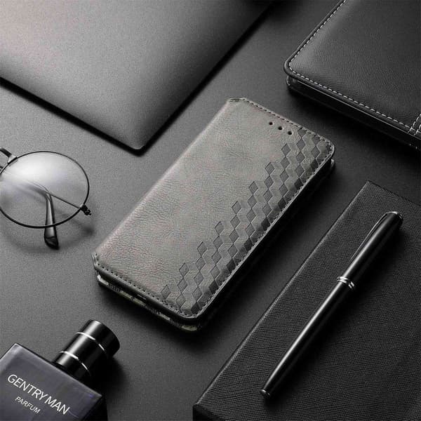 Etui til Samsung A55 grå Flip Magnetisk Lær