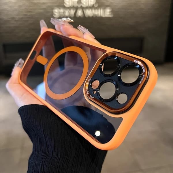 Skal för iPhone 17 PRO metalllins magnetisk montering