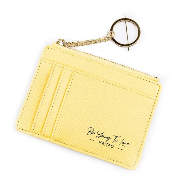 Kvinner lommebok myntpung Kortholder Kortetui Ensfarget Flere kortspor Mininøkkelring Liten glidelås Yellow