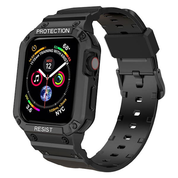 Urrem til Apple Watch iWatch 38/40/41mm universal sort + sort spænde