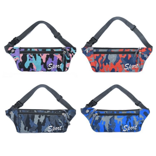 Miehet naiset Fanny Pack -vyölaukku fitness miehille ja yhden olkapään vino rintanaamiointilaukku Camouflage purple