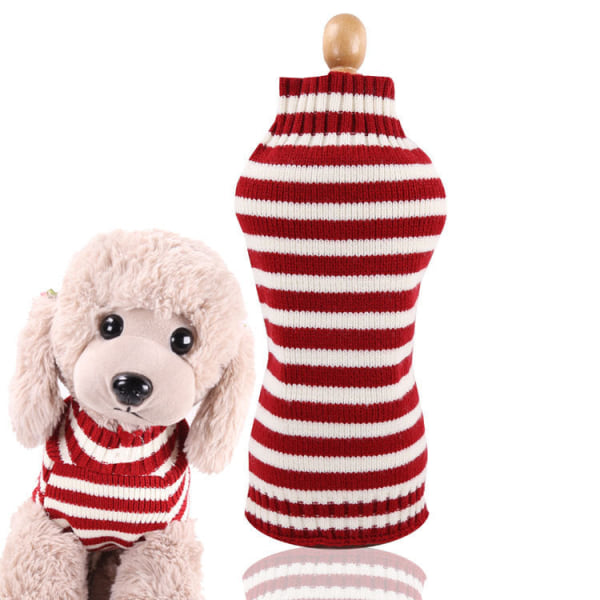 Kæledyrstøj Jul Små og mellemstore Hunde Jarre Aero Bull Sweater Twisted String Pet Supplies Elastik Thin stripes m