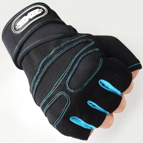 Kvinder Mænd Cykelhandsker Armbånd Fitness Sport Anti-Slip Stødsikker Dark blue black L