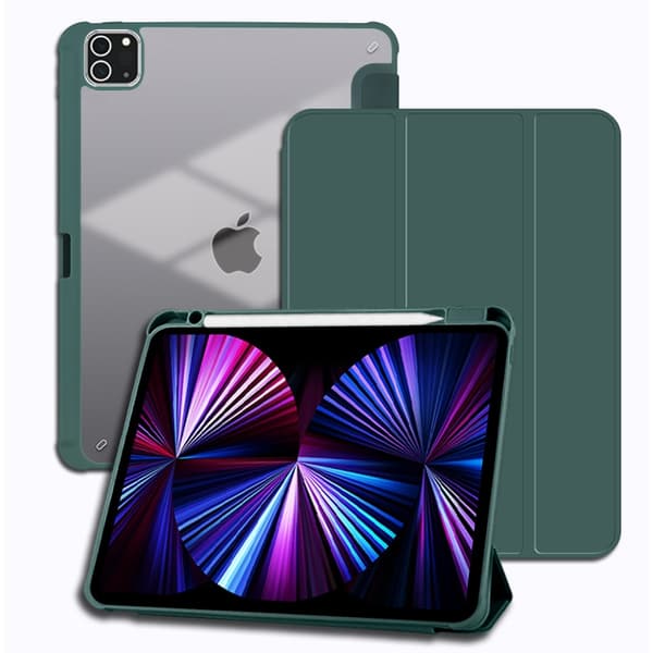 Etui for iPad 7/8/9 10.2\" Midnattsgrønn Tri fold Hardt Deformerbart Lær