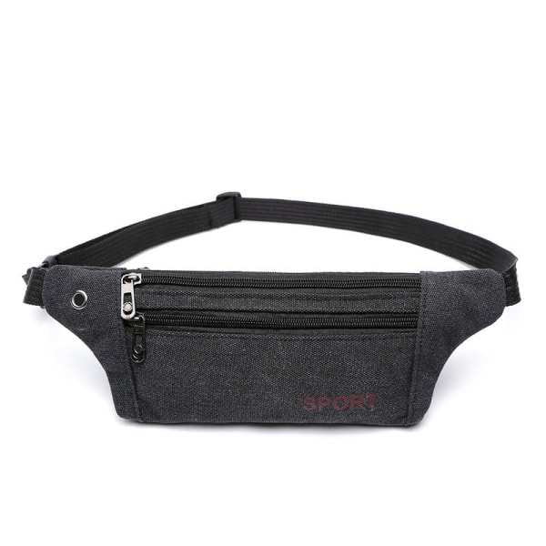 Mænd kvinder Fanny Pack taljetaske Stor kapacitet Sport Multifunktionel Messenger Casual telefonkiste Canvas three-pull Green