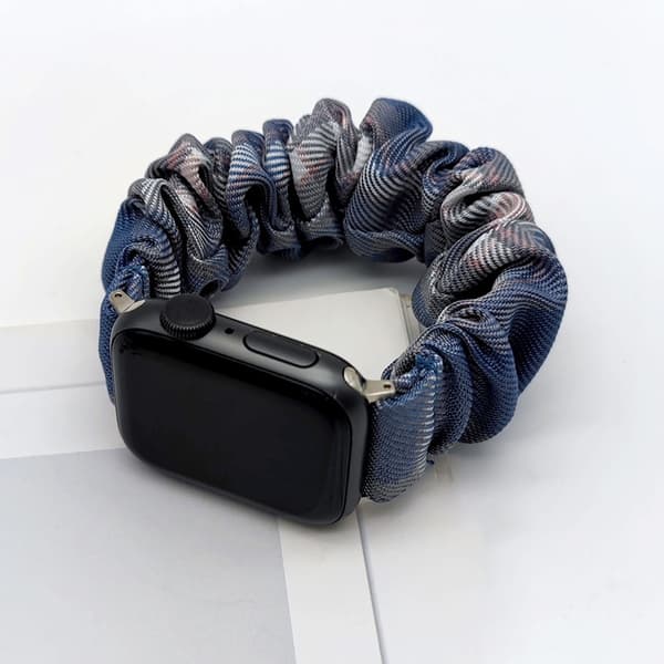 Urrem til Apple Watch iWatch Universal 20mm grå-blå ternet