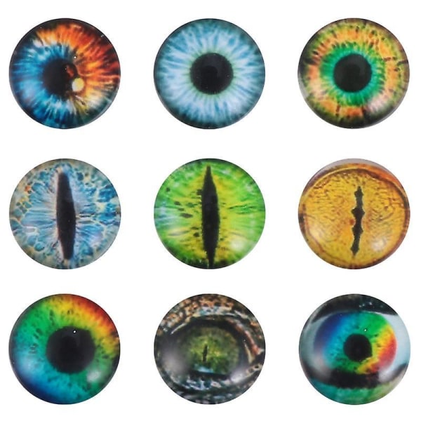 1,4X1,4cm B934 14 dekorativa klistermärken 100 st Glas rund pärla Eye