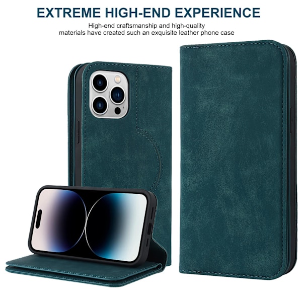Fodral för iPhone 14 Pro Max stöder trådlös laddning blå Pidoka magnetisk sug multi func