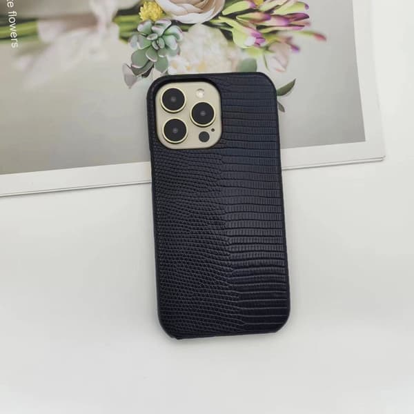 Fodral för iPhone 17 Mörkblå Ödletextur Hård Textur Värmeavledningstextur