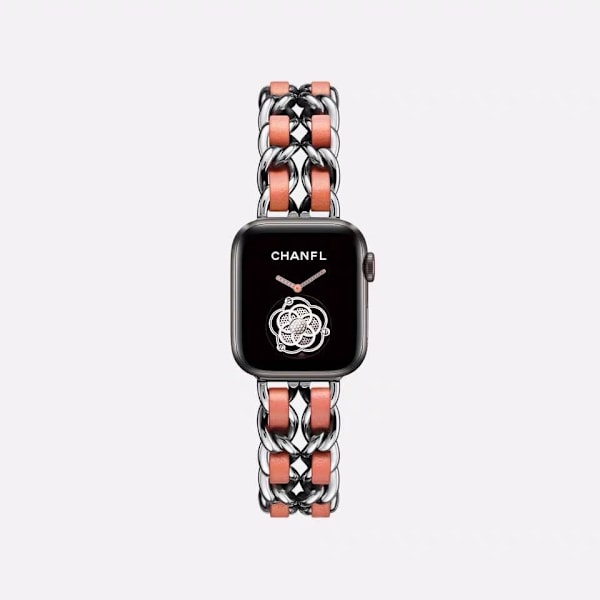 Klockarmband för Apple Watch iWatch 38/40/41/ 10:e generationen 42mm silver med orange