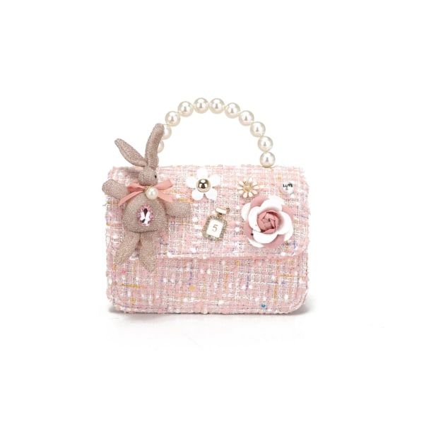 Kvinder Dame Håndtaske Kæde Crossbody Håndtaske Alsidig Mini Pearl Skuldertaske Pink