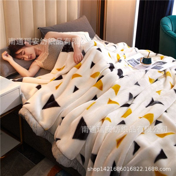 Gave Dobbeltlag Varmt Tykket Laschel Teppe Dekke Teppe Vinter Bryllup Teppe Big Triangle 140*190cm