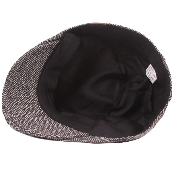 Barettihattu cap Miehet Baretti Taiteellinen nuorisohattu Retro Advance-hatut Keski-ikäisten ja vanhusten hatut Black Average Size (58cm)