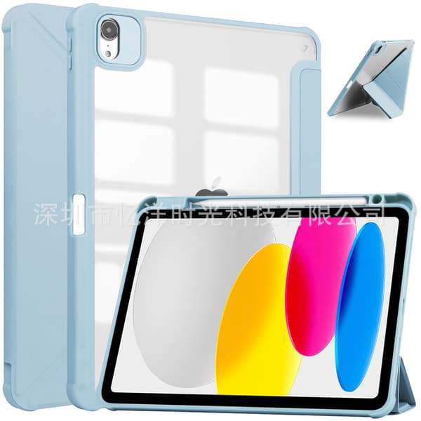 Stilig etui for iPad 10.2 7/8/9 Hvit Isblå Fold